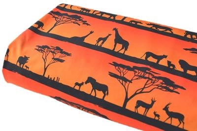 Click to order custom made items in the Serengeti Sunset fabric